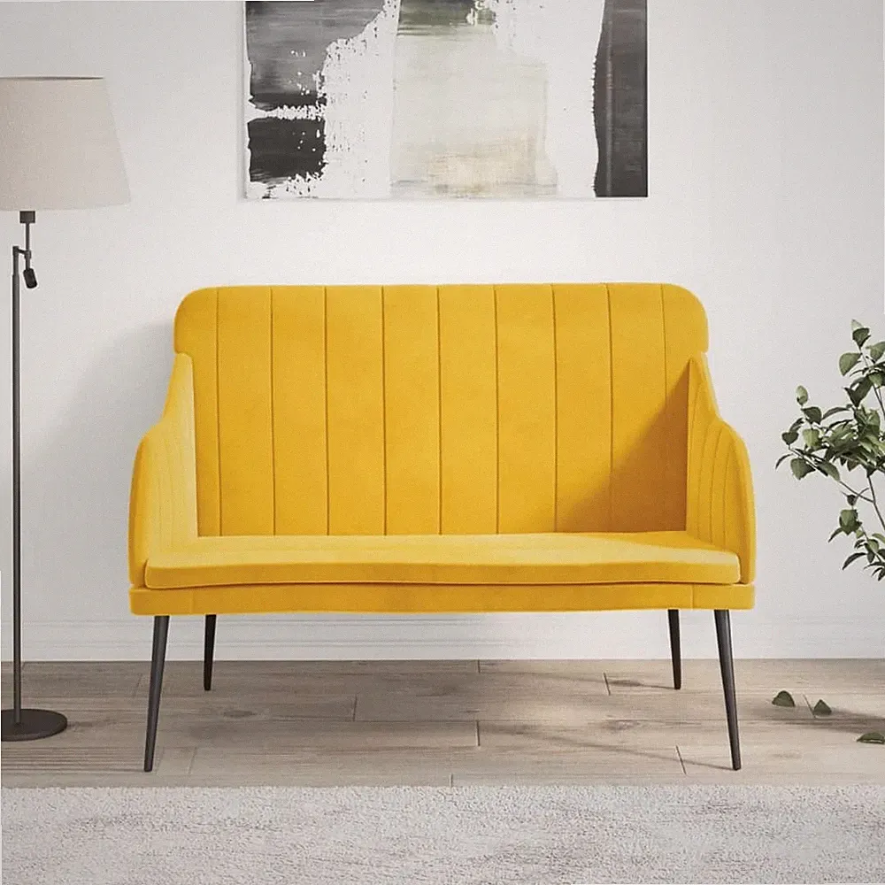 Modern Sitzbank Samt Polstersofa Wohnzimmerbank Esstischbank 2 Sitzer Couch Neu