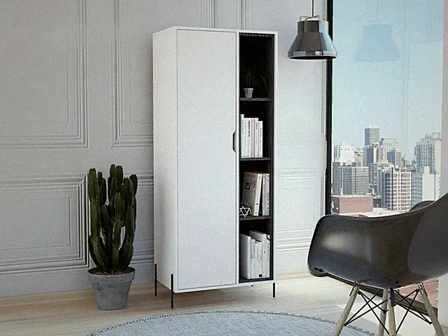 Modern Style Living Dallas Metallbeine Hochschrank Bücherschrank Vitrine