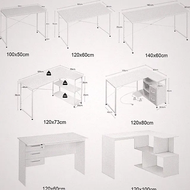 Modern Weiß Schreibtisch Computertisch PC Bürotisch Arbeitstisch Büro Homeoffice