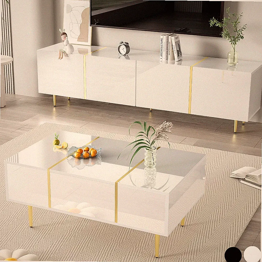 Modern Wohnzimmer Möbel Set TV Schrank Couchtisch Fernsehschrank Fernsehtisch
