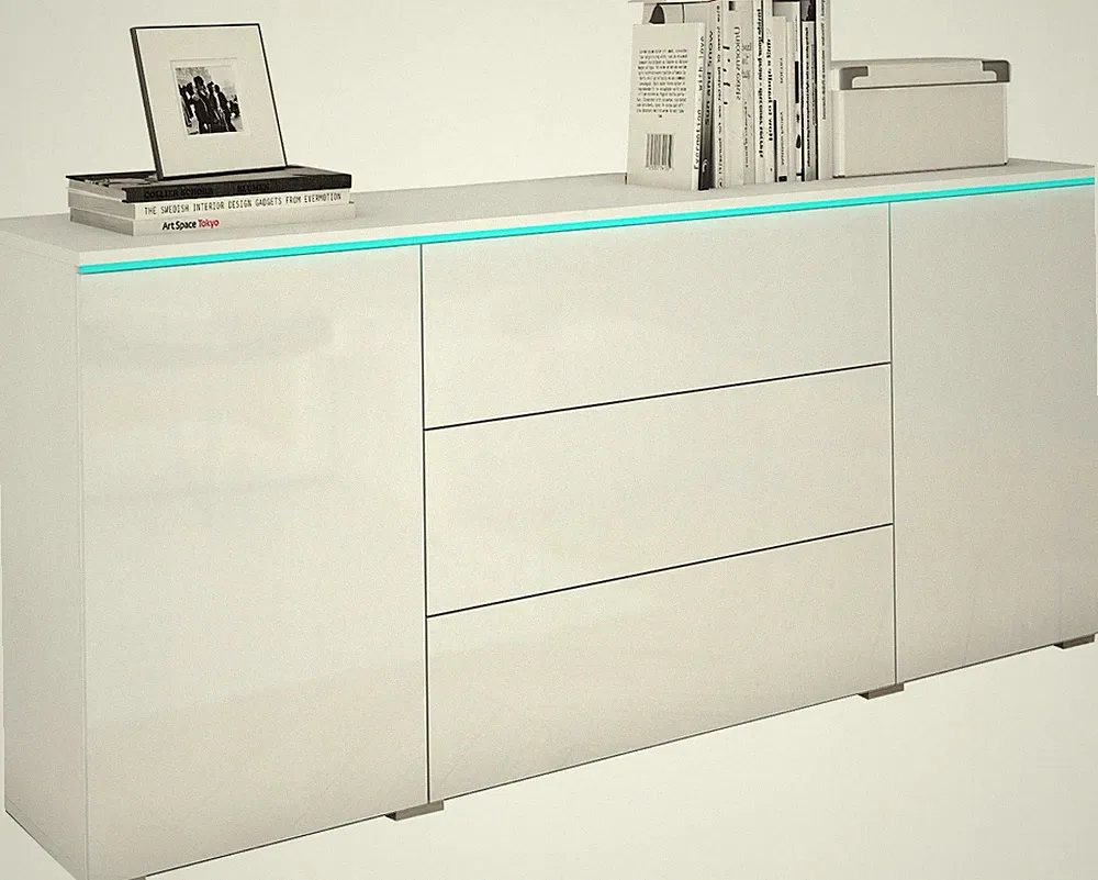 Moderne 150 cm breite Kommode für das Wohnzimmer, 3 Schubladen