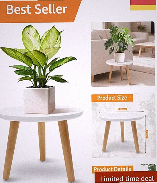 Moderne Holz Blumenständer in Weiß, Rund 22x28cm – Ideal für Innen und Außen