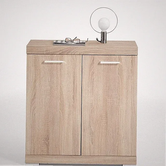 Moderne Kommode Breite 80 cm Sideboard Highboard Mehrzweckschrank Anrichte Eiche