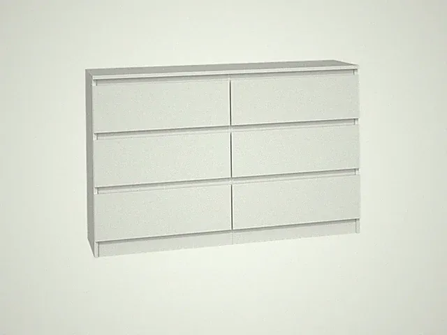 Moderne Kommode MALWA M6 mit 6 Schubladen, 120 cm | Mattweiß