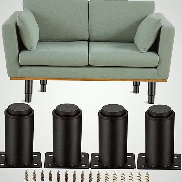 Moderne Möbelfüße Verstellbar - Schwarz 4er Set für Schränke Sofas Betten