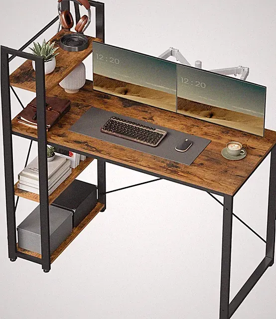 Moderne Schreibtisch-Kombination im Industrial Design 120*56 cm Vintagebraun byA