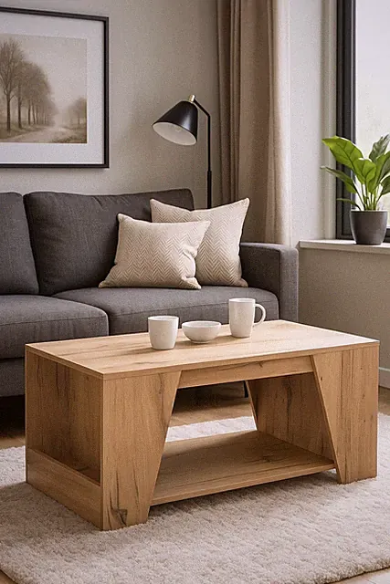 Moderner Couchtisch weiß 100x50 cm Holzwerkstoff mit Ablagefächern 3 Dekorfarben