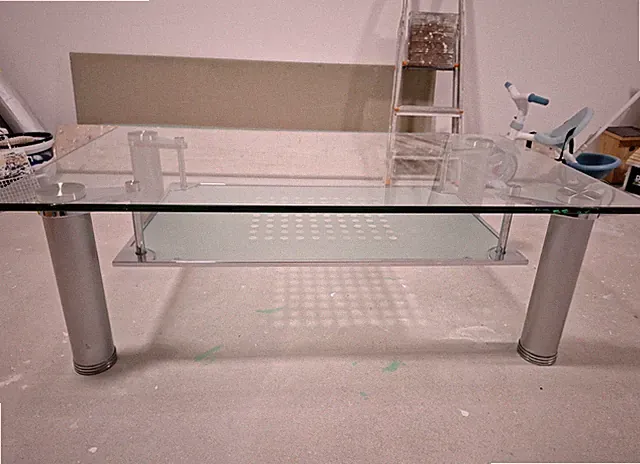 Moderner Glas-Couchtisch Rechteckig Silberfarben 130 X 75 X 43 Cm