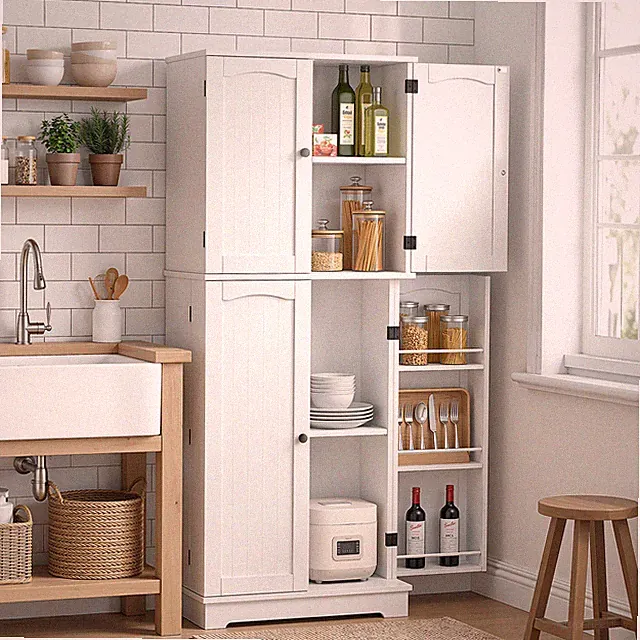 Moderner Küchenschrank Mehrzweckschrank Vorratsschrank Buffetschrank mit 4 Türen