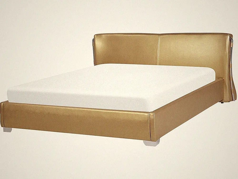 Modernes Bett Echtleder 180 x 200 cm golden Paris