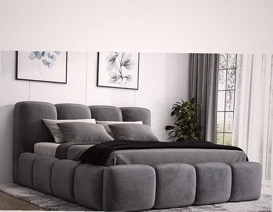 Modernes Boxspringbett grau Samt 180x200 cm gepolstert mit Matratze