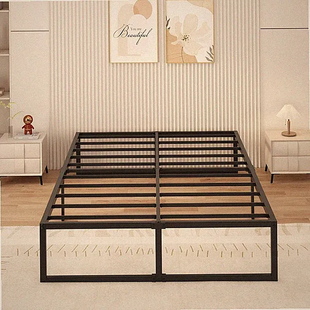 Modernes Metallbett 140x200 cm in Schwarz | Stabil & Leicht zu Montieren