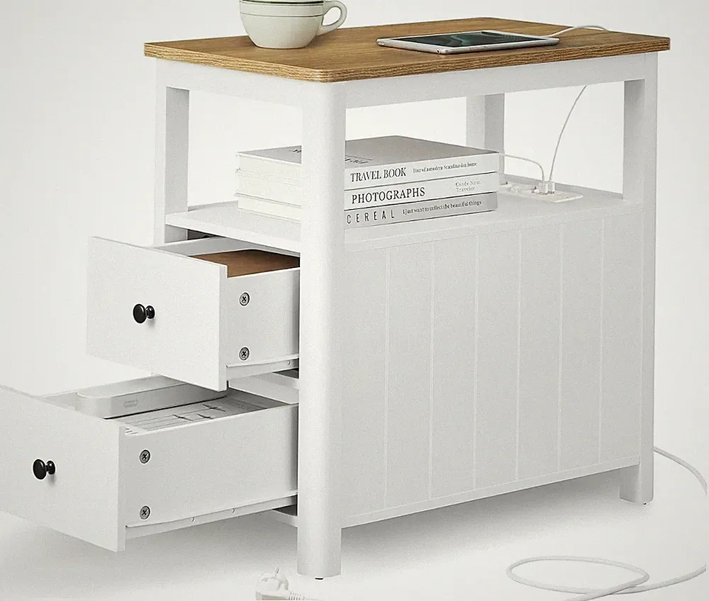 Modernes Nachttisch minimalistisch 2 Schubladen 60x