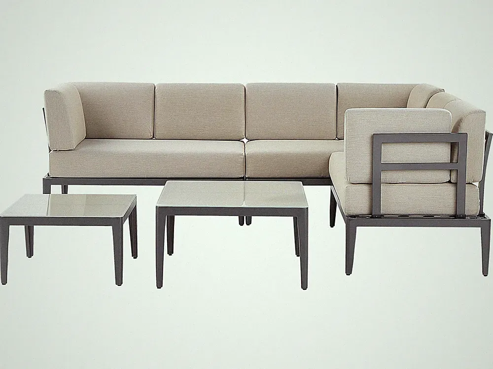 Modernes Outdoor-Lounge-Set Aluminium grau/beige für 6 Personen modern Rima III
