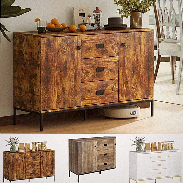Modernes Sideboard, Aufbewahrungsschrank, Akzentschrank Distressed