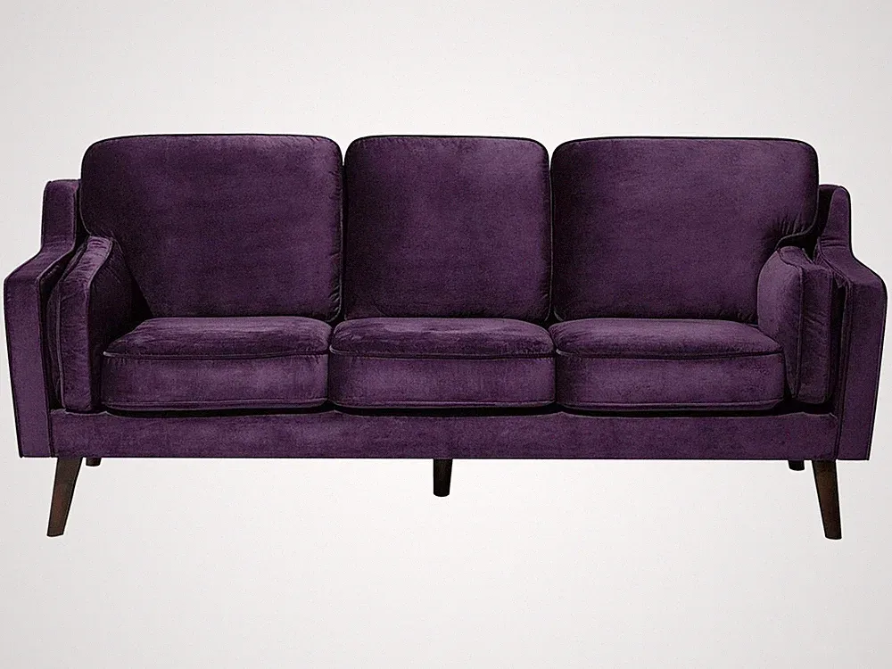 Modernes Sofa aus Samtstoff in Violett Couch 3-Sitzer Lokka