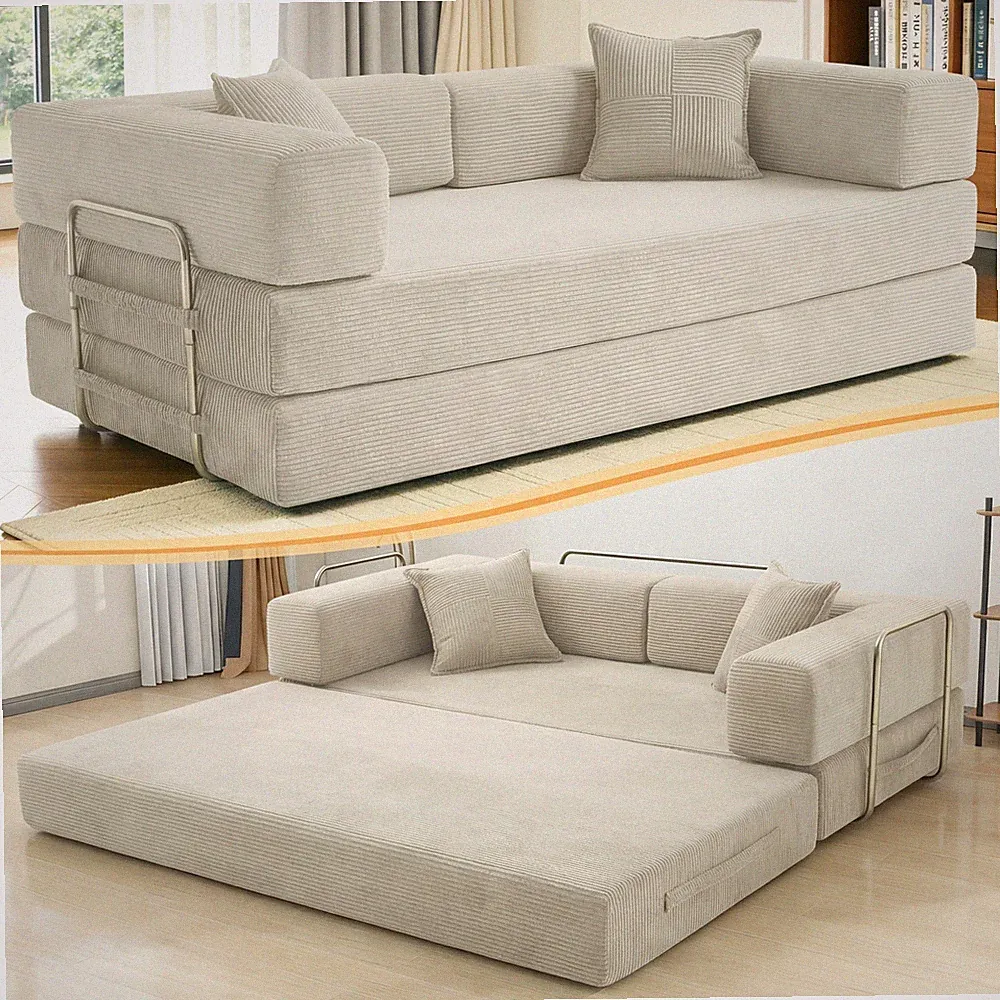 Modular Schlafsofa 200×100×70cm Wohnzimmer-Couch mit Schlaffunktion
