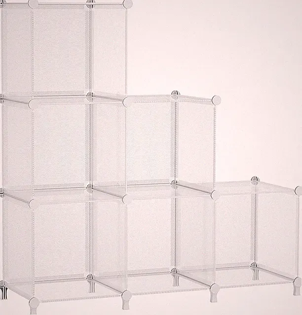 Modularer Aufbewahrungsorganizer mit 6 Würfelregalen, DIY Schrank, Grau