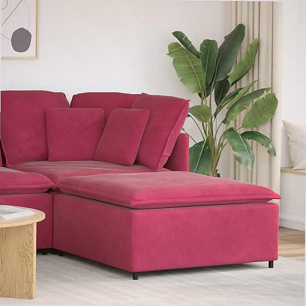 Modulares Sofa Mittelmodul mit Kissen Weinrot Modulare Couch100 cm vidaXL