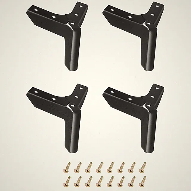Möbel Beine 4Stk 80mm Höhe - Karbonstahl Sofa Möbelfüße Dreieck Stützfüße Ersatz