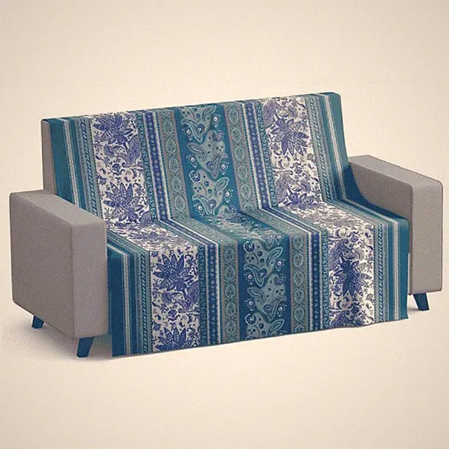 Möbel-Handtuch-Schal-Bezug, Sofa-Bezug, orientalisch, Mumbai, Blau