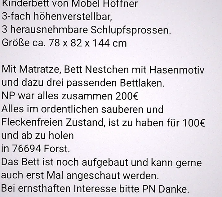 Möbel Höffner Kinderbett höhenverstellbar mit ALVI Matratze