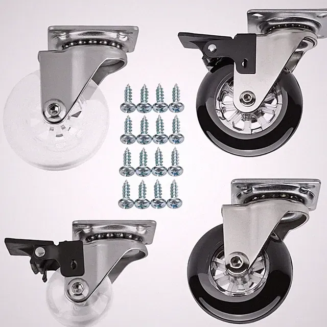 Möbel-Rolle Transportlenkrolle Bremsrolle SWIFT 140kg inkl. Schrauben-Set SOTECH