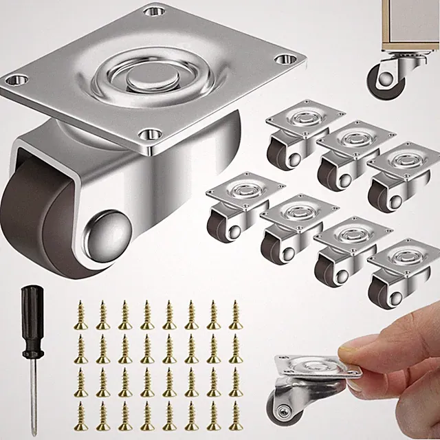 Möbel Rollen Gummi 12mm 8 Stück 360 Grad Lenkrollen klein Möbel Rollen