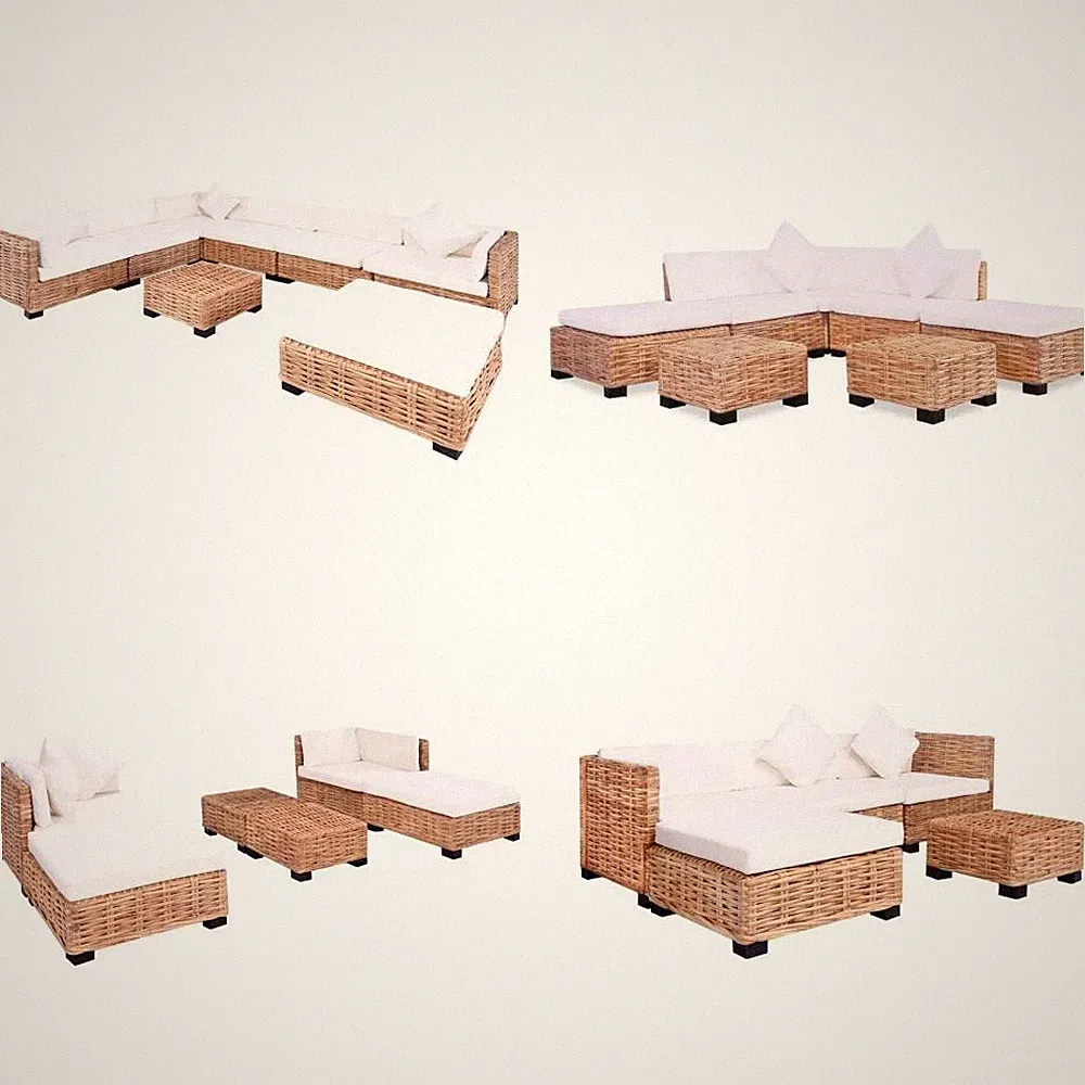 Möbel-Set mit Sitzkissen Sofa-Eckelement Couchtisch Wohnzimmer-Sofagarnitur
