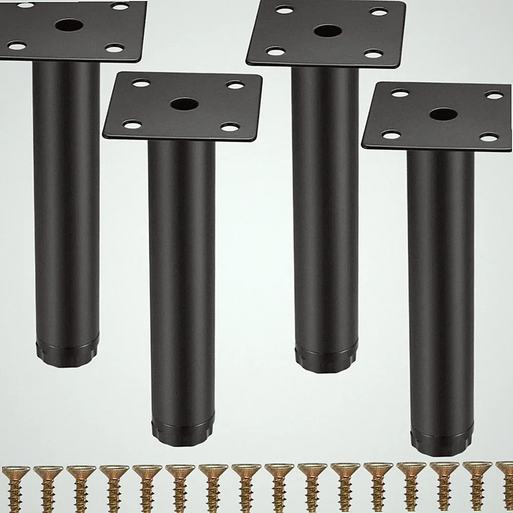 Möbelbeine 15cm verstellbar Schwarz für Sofa Tisch Schrank Metall Ersatz