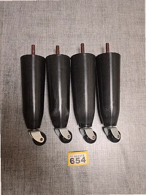 Möbelbeine 4er Set Vintage schwarz Kunststoff mit Rollen