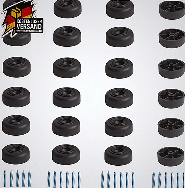 Möbelbeine Rund 24 Stück Schwarz 33x13mm mit Schrauben für Schrank Sofa Stuhl