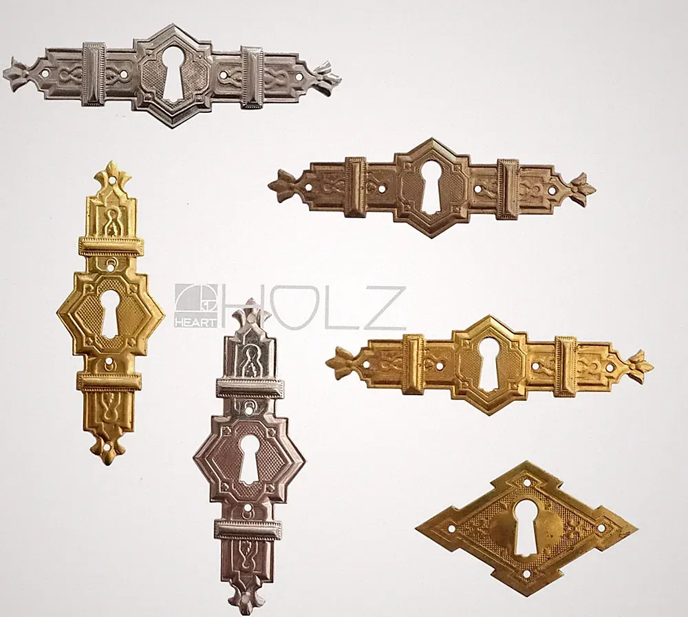 Möbelbeschläge antik Art Deco Messing silber patiniert