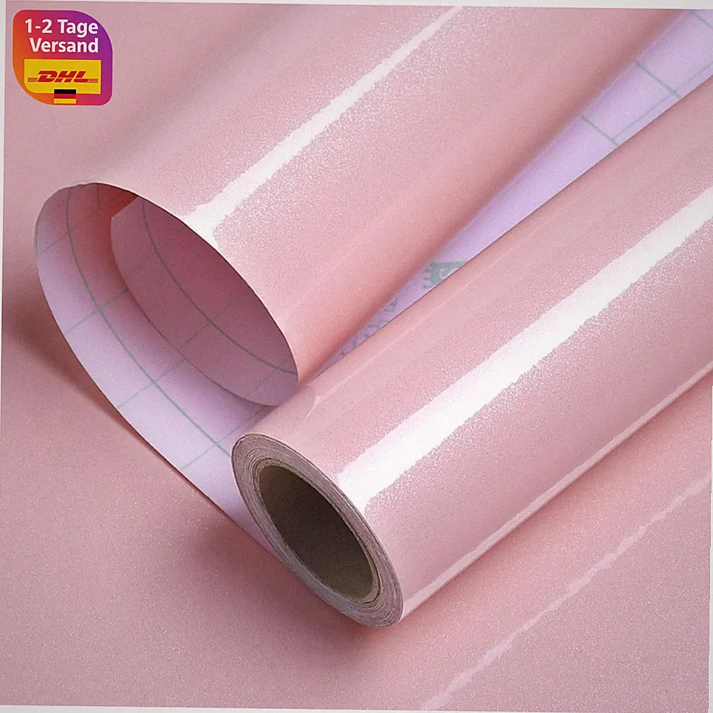 Möbelfolie Selbstklebend Rosa 60cm x 400cm Hochglanz Vinyl Folie für Möbel