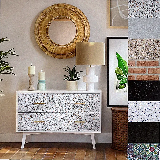 Möbelfolie Selbstklebende Beton Folie Stein Granit Marmoroptik Tapete Kuche DIY