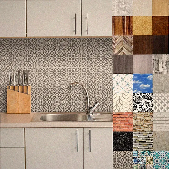 Möbelfolie Türfolie Küche 18€/m² Selbstklebende Folie Tapete Stein Holz Optik