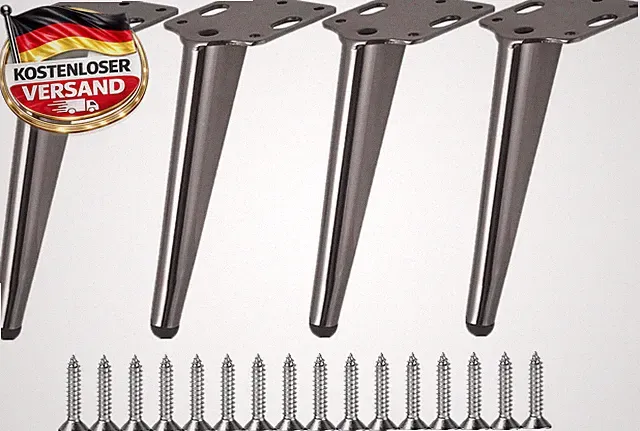 Möbelfüße 18cm Metall dunkelgrau, Schrank Sofa Tisch Bett, langlebig & rutschfes