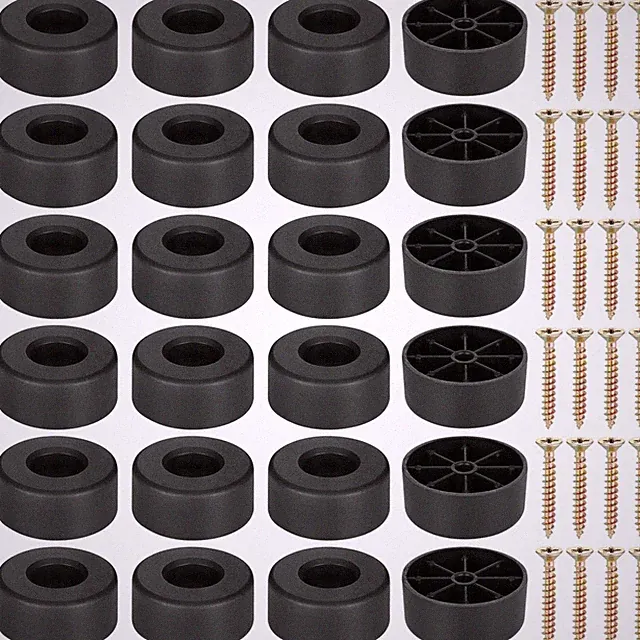 Möbelfüße 24 Stück rund 45mm Schwarz rutschfest Möbelgleiter Schrank Sofa Tisch