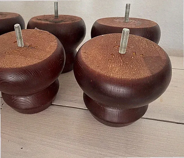 Möbelfüße 4 Stück Holz Schrankfüße Holzfüße gedr, Durchmesser 12 cm Höhe 10cm