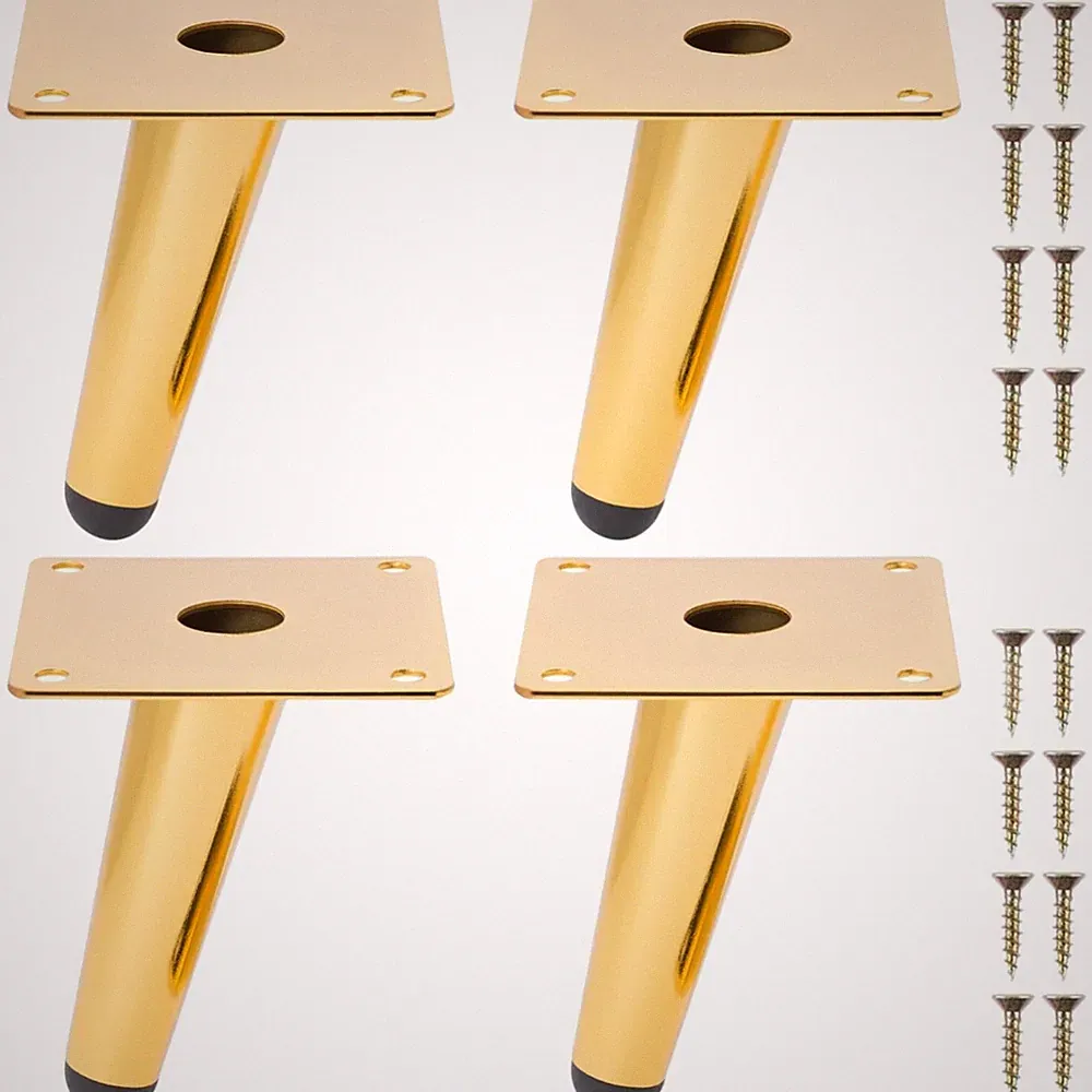 Möbelfüße 4 Stück Metall Beinen Gold Kegel Möbelbeine für Tisch Schrank Stuhl