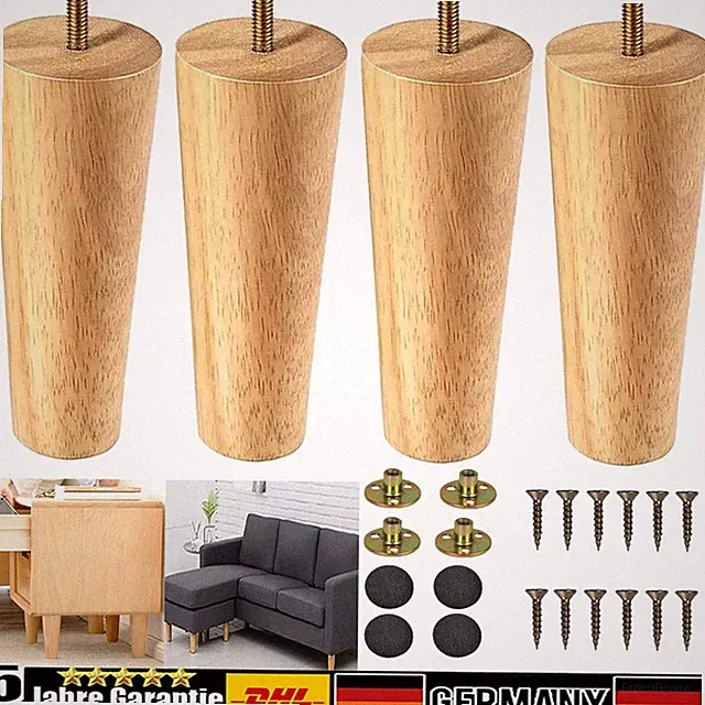 Möbelfüße 4er Set Sockelfüße Sofafüße Füße für Sideboards Kommoden Höhe 15cm