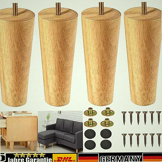 Möbelfüße 4er Set Sockelfüße Sofafüße Füße für Sideboards Kommoden Höhe 15cm