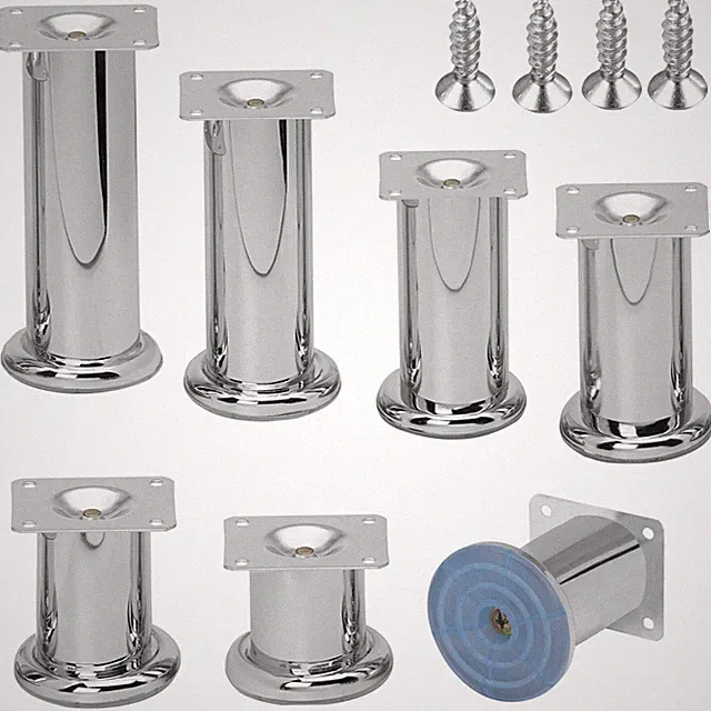 Möbelfüße 4er Set Sockelfüße Sofafüße Füße für Sideboards Kommoden Ø50mm Chrom