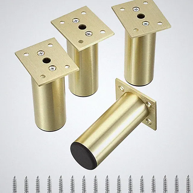 Möbelfüße Aluminium Gold 10cm 4 Stück Möbelbeine mit Schrauben