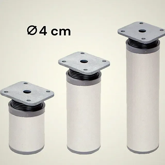 Möbelfüße aus Aluminium Alu-optik Rund 6-15 cm | Sockelfüße Sofafuß Schrankfüße