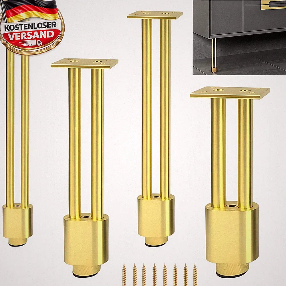 Möbelfüße aus Aluminium höhenverstellbar für Tisch Schrank Bett Sofa Badezimmer