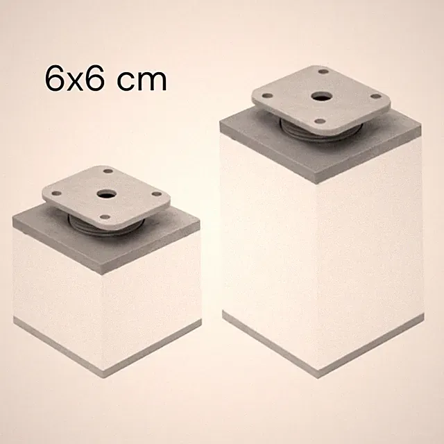 Möbelfüße aus Aluminium Weiß | 6x6 cm | Sockelfüße Sofafuß Küchenfuß Schrankfüße
