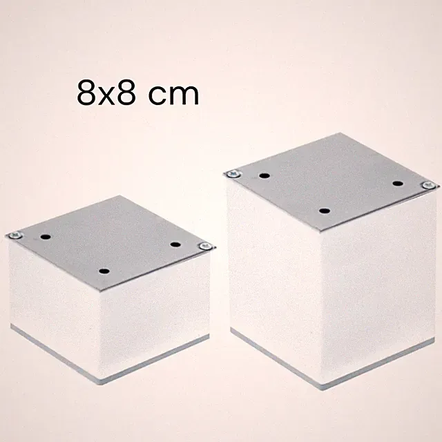 Möbelfüße aus Aluminium Weiß | 8x8cm | Sockelfüße Sofafuß Küchenfuß Schrankfüße