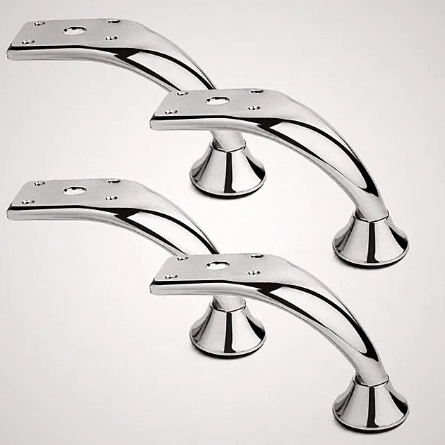 Möbelfüße Chrom 4er Set Möbelbeine Sofafüße Couchfüße Metall 10 cm