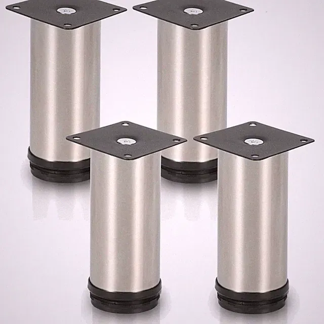Möbelfüße Edelstahl 180mm 4er Set in Hoch belastbar bis 250kg modern